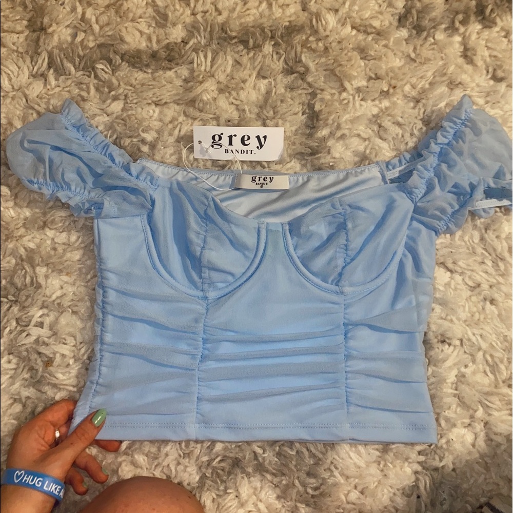 Out of the blue top from grey bandit!